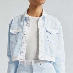 L’Agence Koda Contrast Cropped Denim Jacket NEW Size S